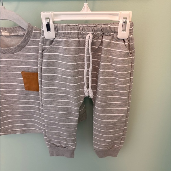 Grey Striped Matching Set - Picture 3 of 5